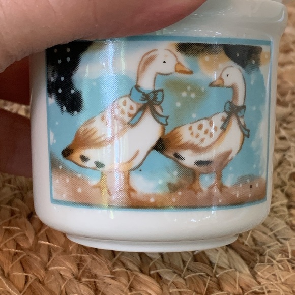 Vintage mini candle lantern with geese, EUC - Picture 7 of 14